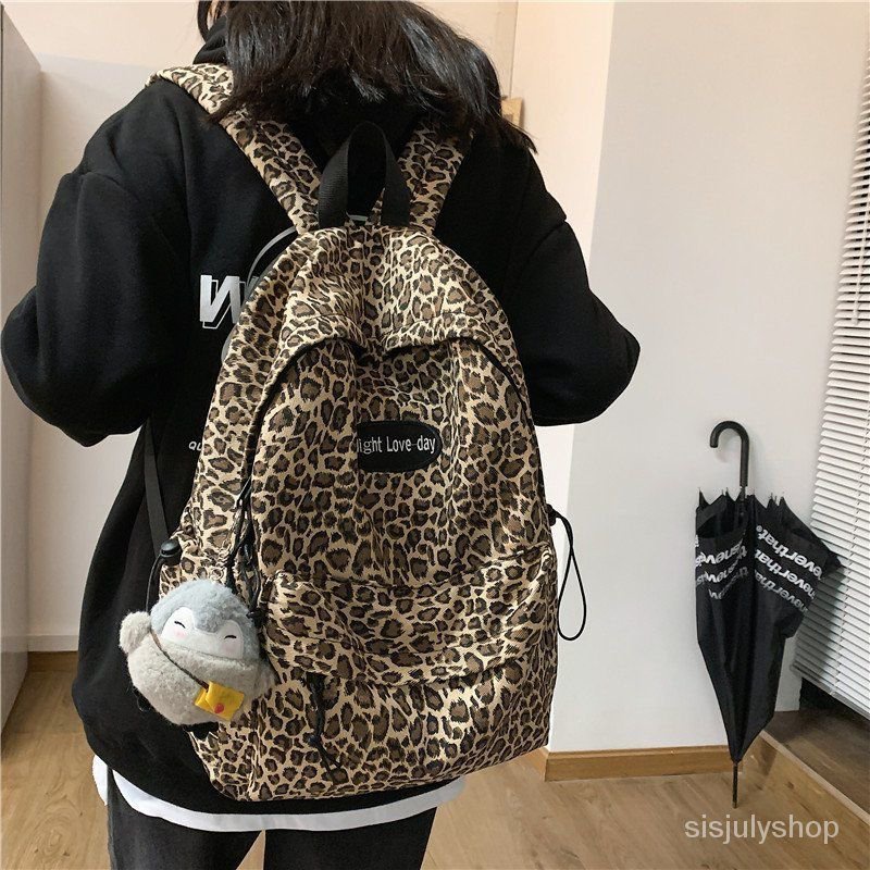 [✅BISA COD] #Sisjuly# Tas Sekolah Wanita Leopard Zebra Cetak Tas Sekolah Tas Bahu Wanita Tas Sekolah