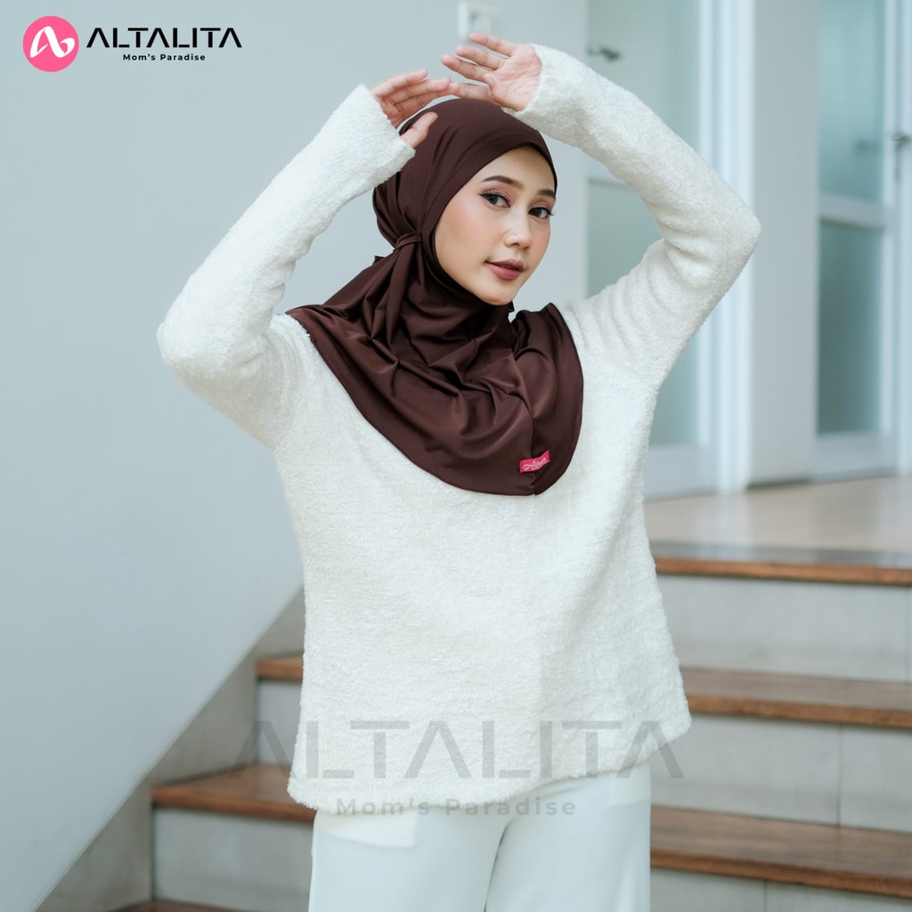 Altalita - Hijab Bergo Tali Nyta Non Pet Kerudung Instan Tali Non Pad Bahan Jersey Premium Cocok Untuk Olahraga Volly Futsal Senam dan Sehari-Hari