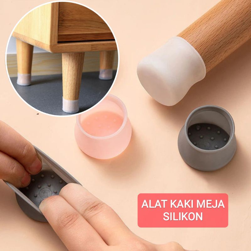 Alas Kaki Meja Kursi Silikon Sarung Kaki Furnitur Anti Slip Anti Baret