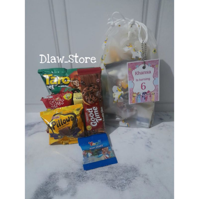 Paket Snack Ulang Tahun Pouch Snack Ulang Tahun murah Free Card