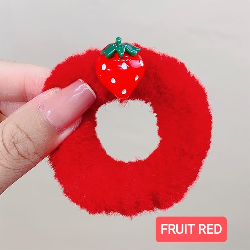 FRUIT SCRUNCHIE KARET RAMBUT AKSESORIS FASHION KOREA IMPORT LUCU KAWAII ALA KOREA JEPANG