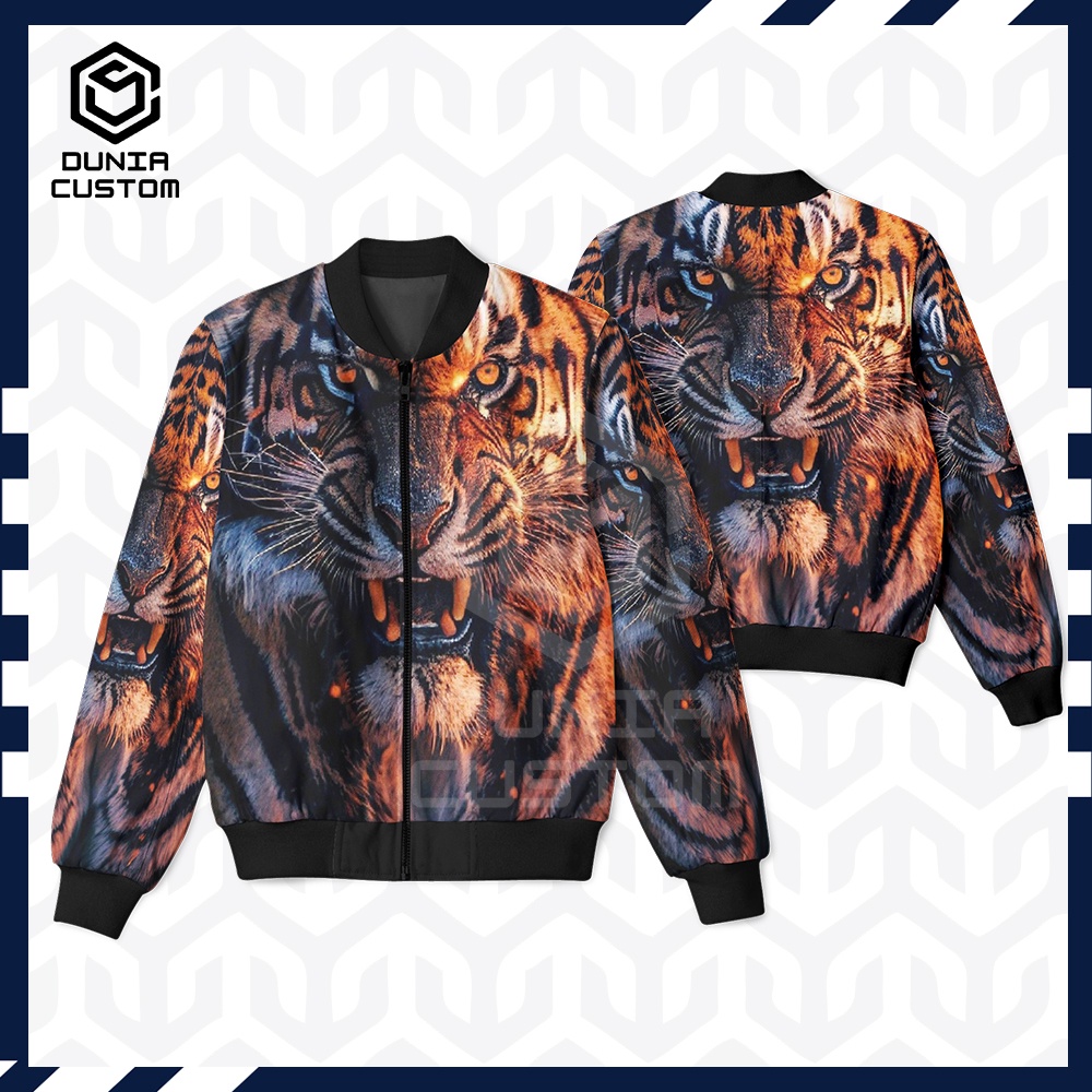 Jaket Harimau | Jaket Bomber Harimau Tiger | Jaket Bomber Pria Motif Harimau | Jaket Gambar Harimau 
