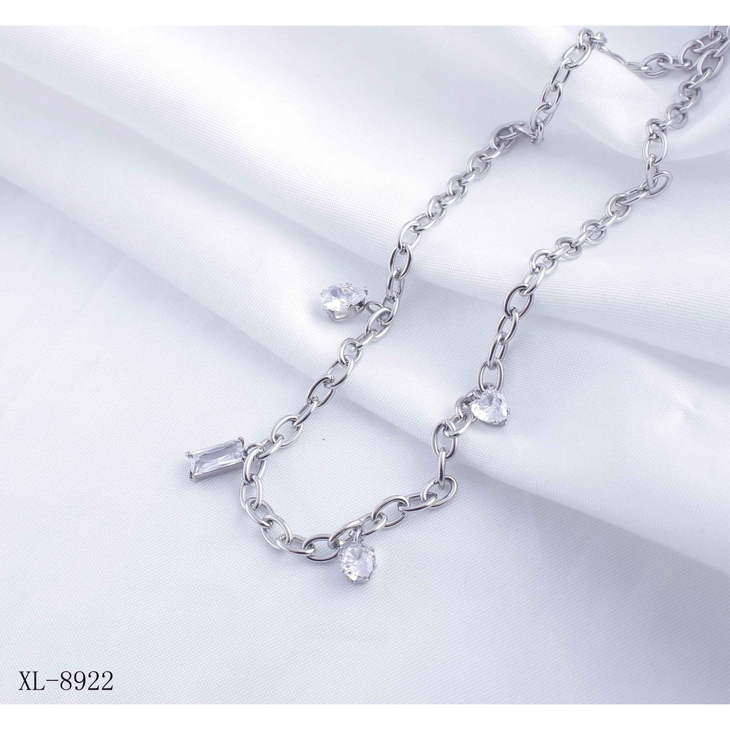 Kalung Titanium Permata Aanti Karat Perhiasan Fashion 8922