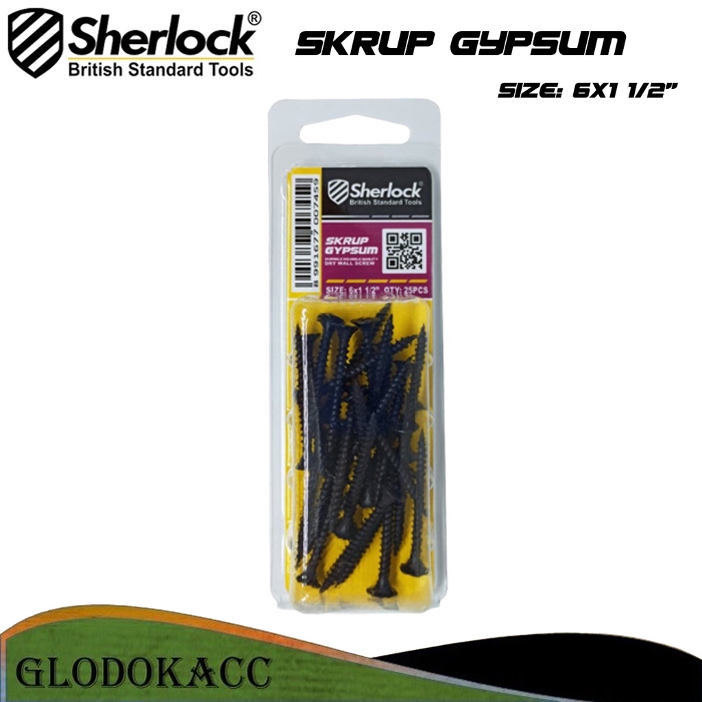 Skrup Gypsum 6 x 1 1/2&quot; Sherlock ( isi +- 25 pcs/box)