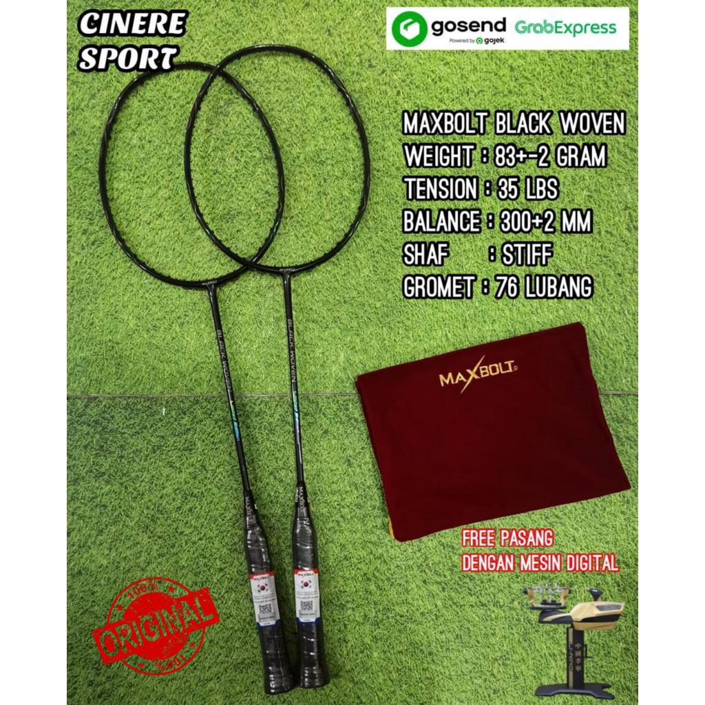 Raket Badminton MAXBOLT BLACK WOVEN LIMITED EDITION ORIGINAL // WOVEN TECH MAXBOLT ORIGINAL