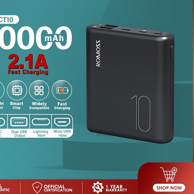 ❀ 【Original】✨ROMOSS✨ 10000mAh large capacity cute power bank dual USB output mini version small and 