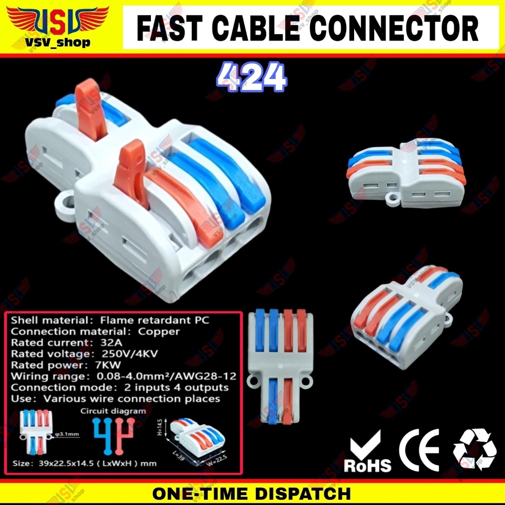 Terminal Konektor Kabel Sambung Cabang Quick Cable Connector 2to4