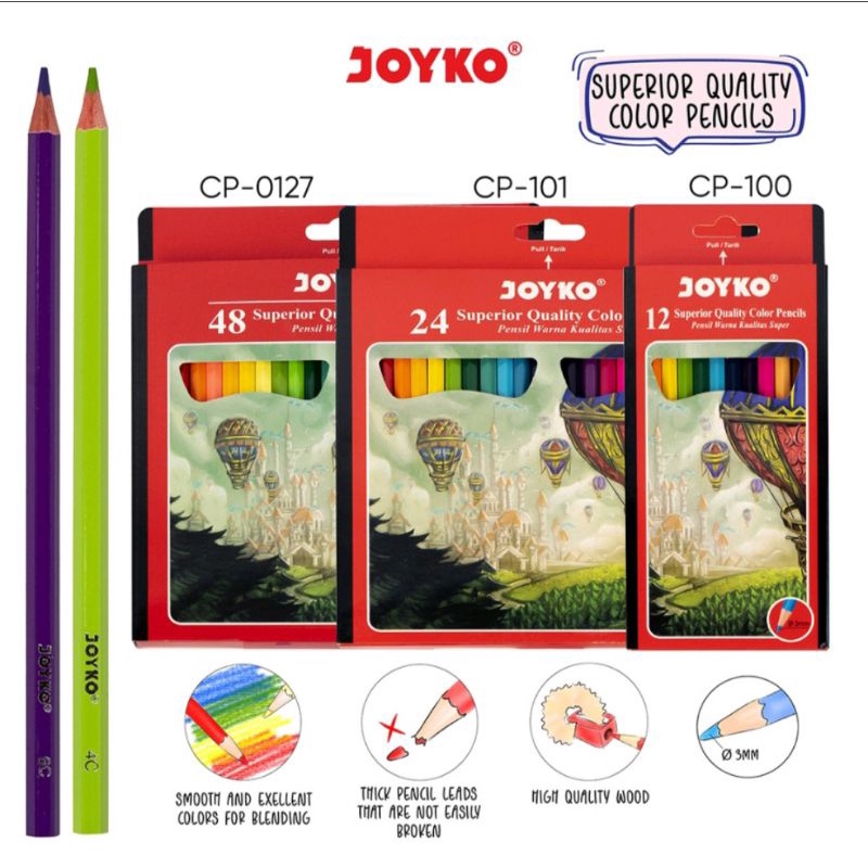 

Pensil Warna Joyko 12pcs Kecil