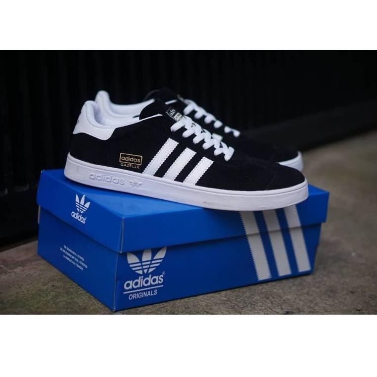 MENARIK Sepatu Sekolah Sneakers Adidas Gazelle Hitam Putih Pria Wanita SMP SMA Kuliah