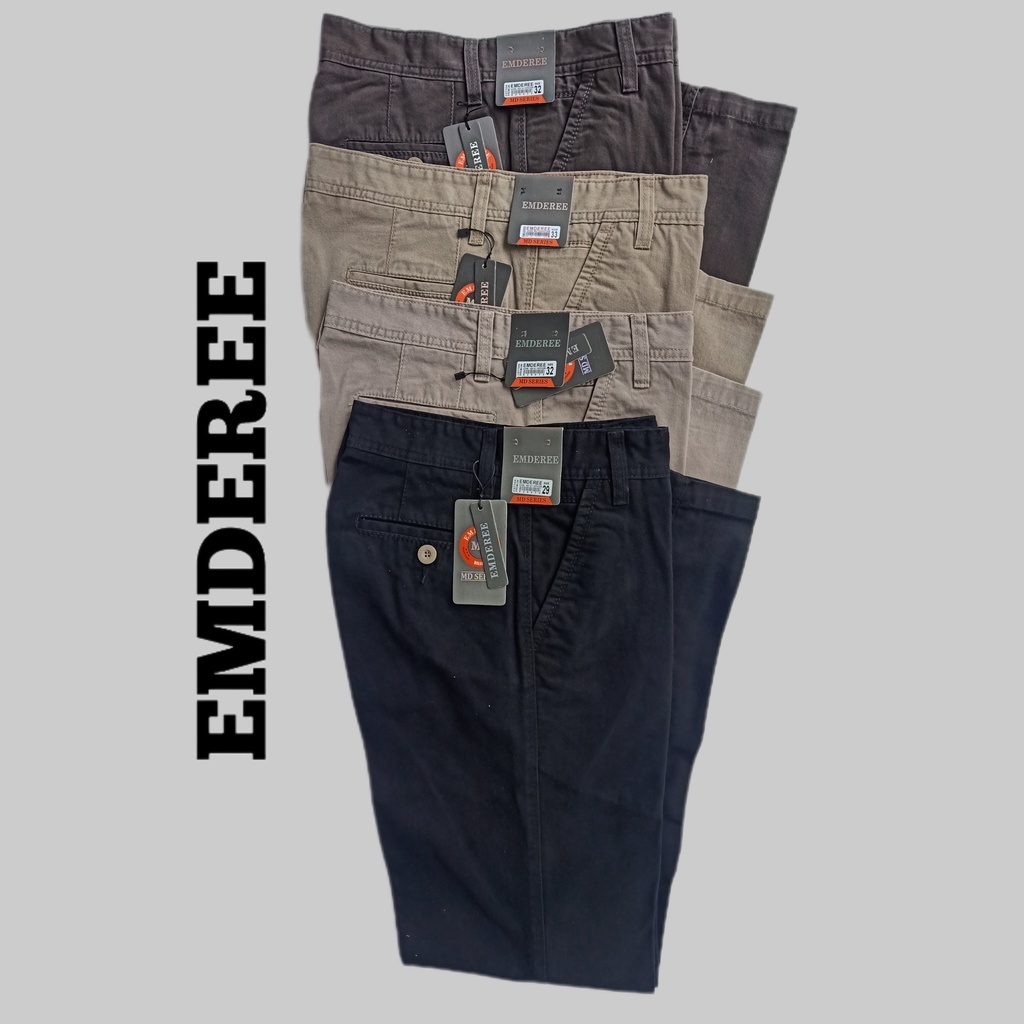 Celana Panjang Reguler Pria EMDEREE 100 % Original Bahan Katun Kanvas Standar Kualitas CARDINAL DLC 