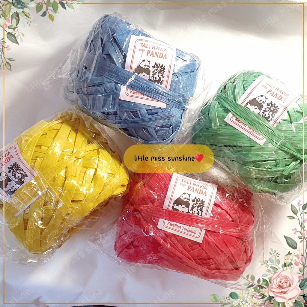 Colorful Hemp Rope Tali Ravia BRAND CAP PANDA Keterampilan Kesenian Kuat High Quality Strong Sekolah Kids Present Christmas DIY Craft Scrap Book Wedding Souvenir Cindera Mata Fiancee Tunangan Acara Lamaran Good Quality Branded Little Miss Sunshine Malang