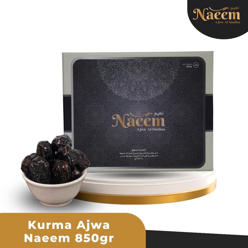 

EKSKLUSIF Kurma Ajwa Al-Madinah Naeem 850 gram Premium | Kualitas Super | Kurma Nabi Ajwa Madinah Asli Original