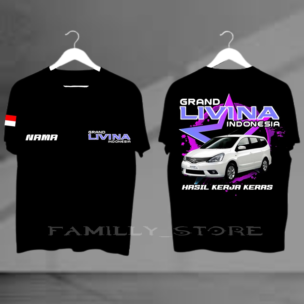 KAOS KOMUNITAS MOBIL GRAND LIVINA KAOS CLUB MOBIL GRAND LIVINA KAOS CUSTOM BISA REQUEST NAMA GAMBAR 