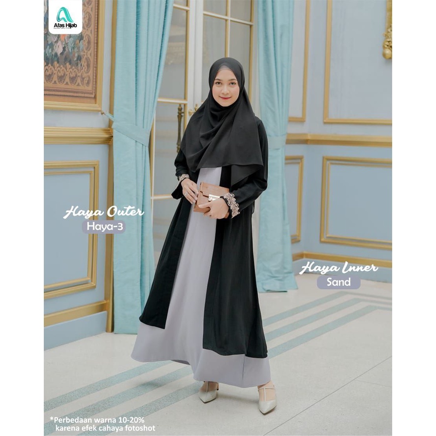 Gamis Wanita Haya Series By Afas Hijab Bahan JetBlack