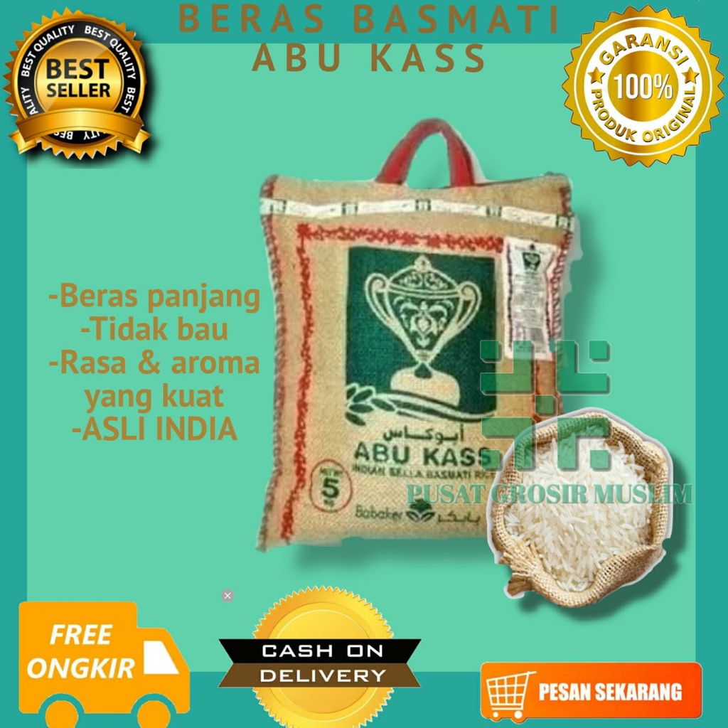 Promo Beras Basmati 5kg Abu Kass, Daawat, White Pearl, Punjab Kingg Original Premium Dijamin!!!