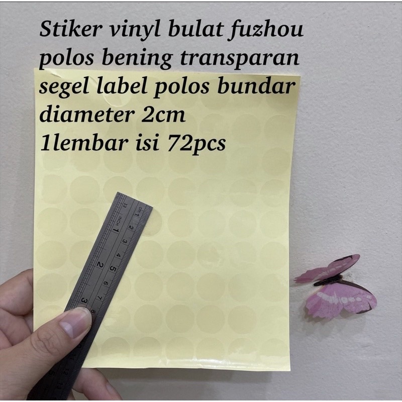 PROMO 1 LEMBAR ISI 72 TITIK STIKER VINYL BULAT POLOS BENING TRANSPARAN BY SMOLL