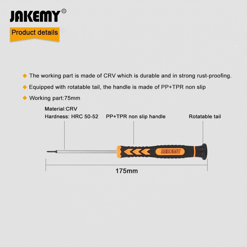 Jakemy 5 in1 Obeng Set Hp Pontable Star Phililips Original JM-8121