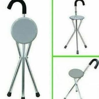 Tongkat Duduk - Tongkat Kursi Lipat - Alat Bantu Jalan - Tongkat Jalan