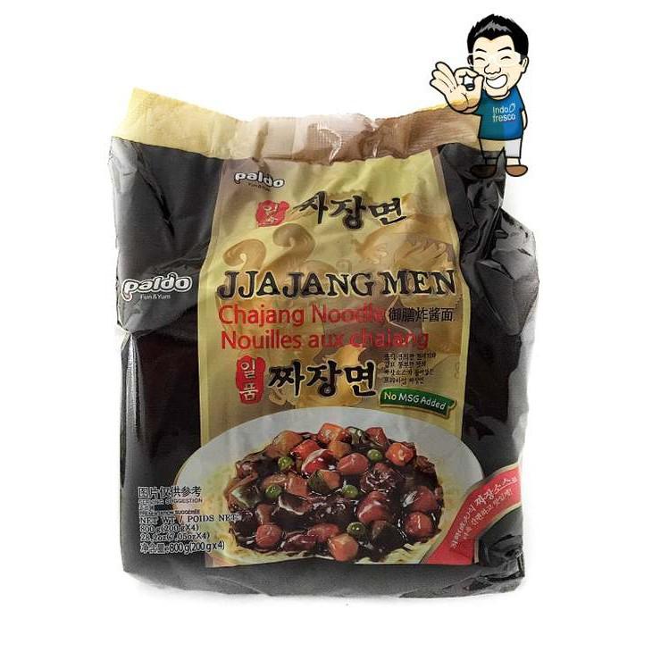 

☊ Paldo Jjajangmen- Jjangmyeon Black Bean Sauce Noodle- Mie Instant Paket isi 4pc ➣