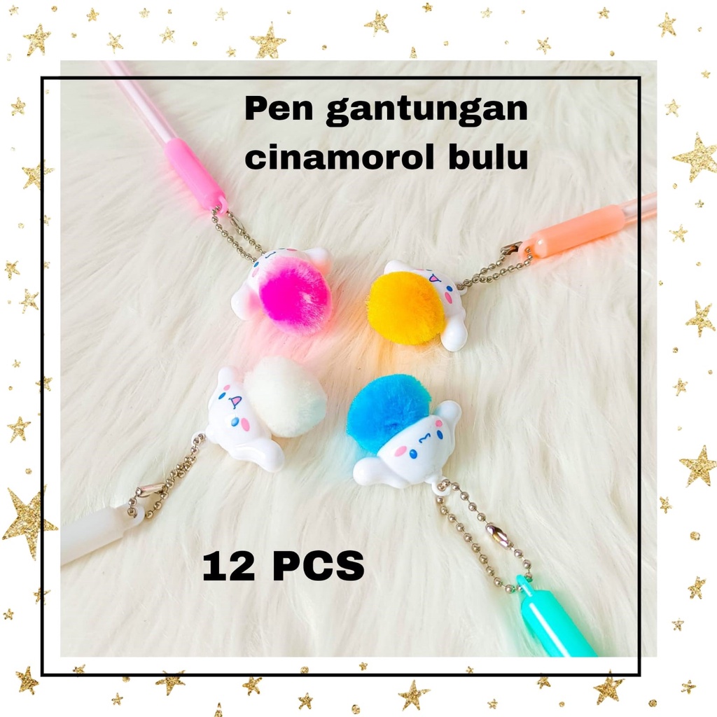 

SELUSIN PULPEN GANTUNGAN CINNAMOROOLL BULU ISI 12 PCS ALAT TULIS LUCU