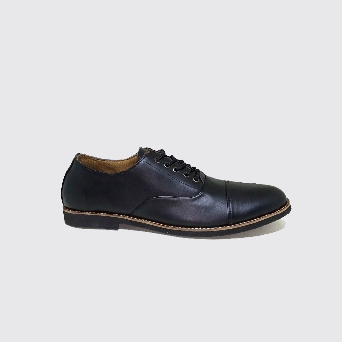 RAFAEL OXFORD BIG SIZE | Sepatu Pria Full Black Ukuran Besar Strap Pantofel Meeting