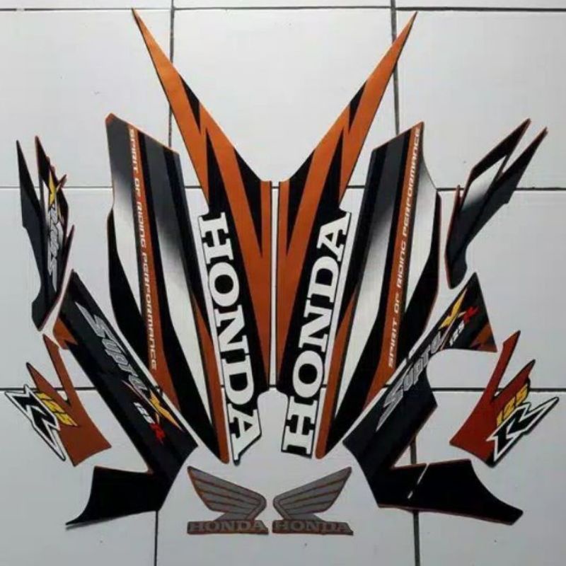 striping sticker Lis motor  Honda Supra x 125R taun 2006 warna coklat