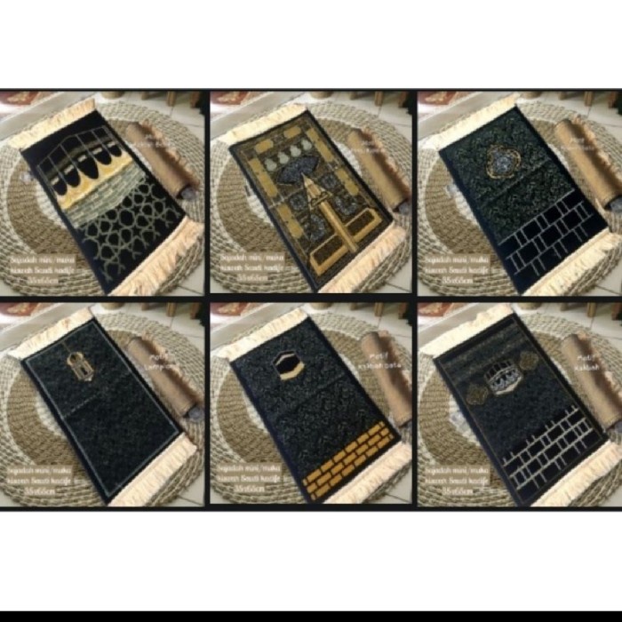 Promo Ramadhan 2023 - SAJADAH TURKI YAKAR MINI/MUKA TEBAL PREMIUM - grosirRANDOM, hitam - Sedia Saja