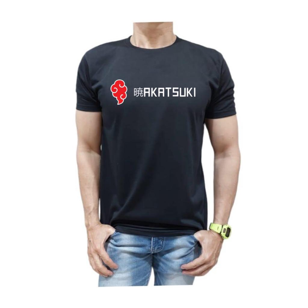 KAOS BAHAN KATUN KUALITAS PREMIUM MODEL AKATSUKI ANIME NARUTO NYAMAN DIPAKAI