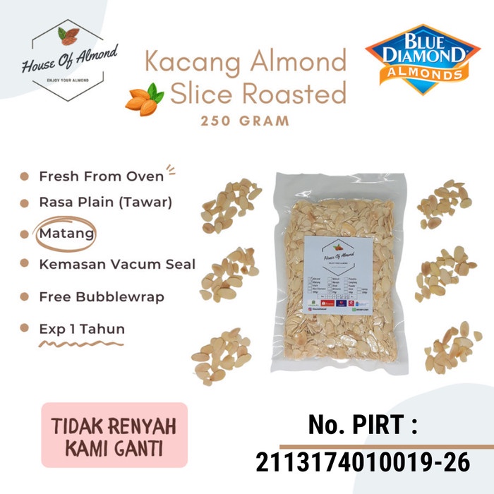 

Kacang Almond Slice Panggang (roasted/oven) 250gr