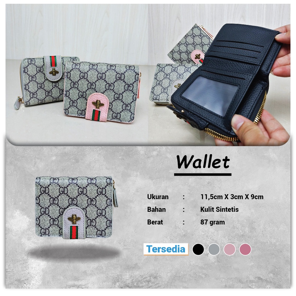 Satu7an D44 DOMPET LIPAT WANITA MOTIF GD LEBAH DOMPET UANG KERTAS KOIN CEWEK TERLARIS COD IMPORT