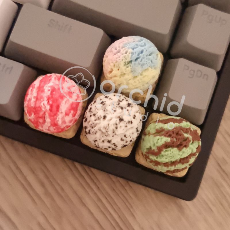 Ice Cream Keycaps Artisan Keycap Cute Sweet Keycaps for Mechanical Keyboard