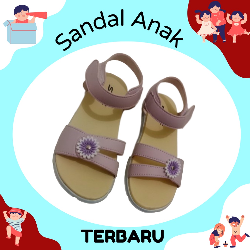 Sandal Anak motif Bunga Terbaru | Sandal Selop 5 Tahun