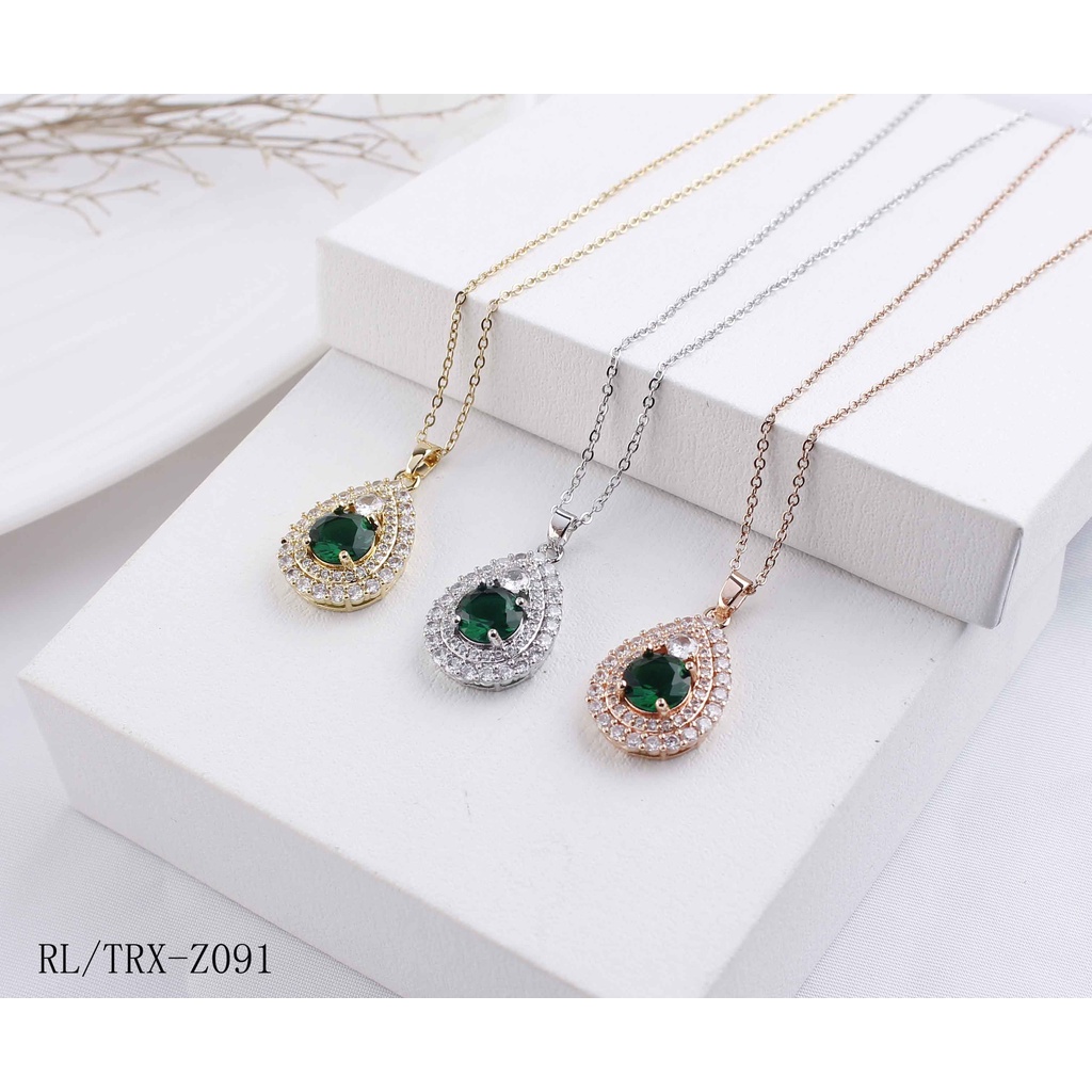 Kalung Titanium Cantik Permata Perhiasan Fashion 091