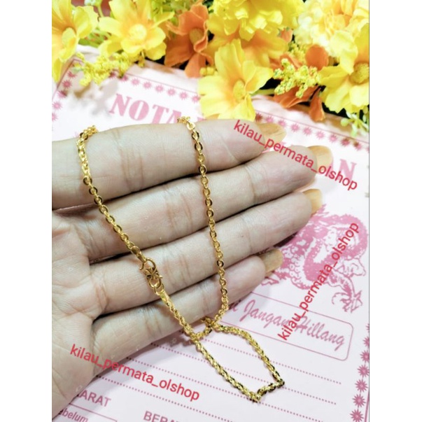 kalung dewasa model Medan emas muda kadar 35% emas, berat 4,9 gram,