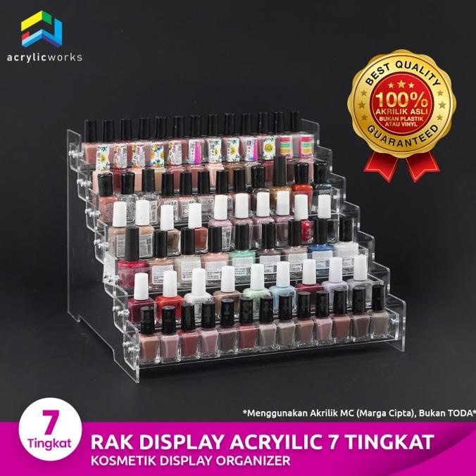 Rak Acrylic Organizer Rak Tempat Lipstik Rak Tempat Kutek 7 Tingkat