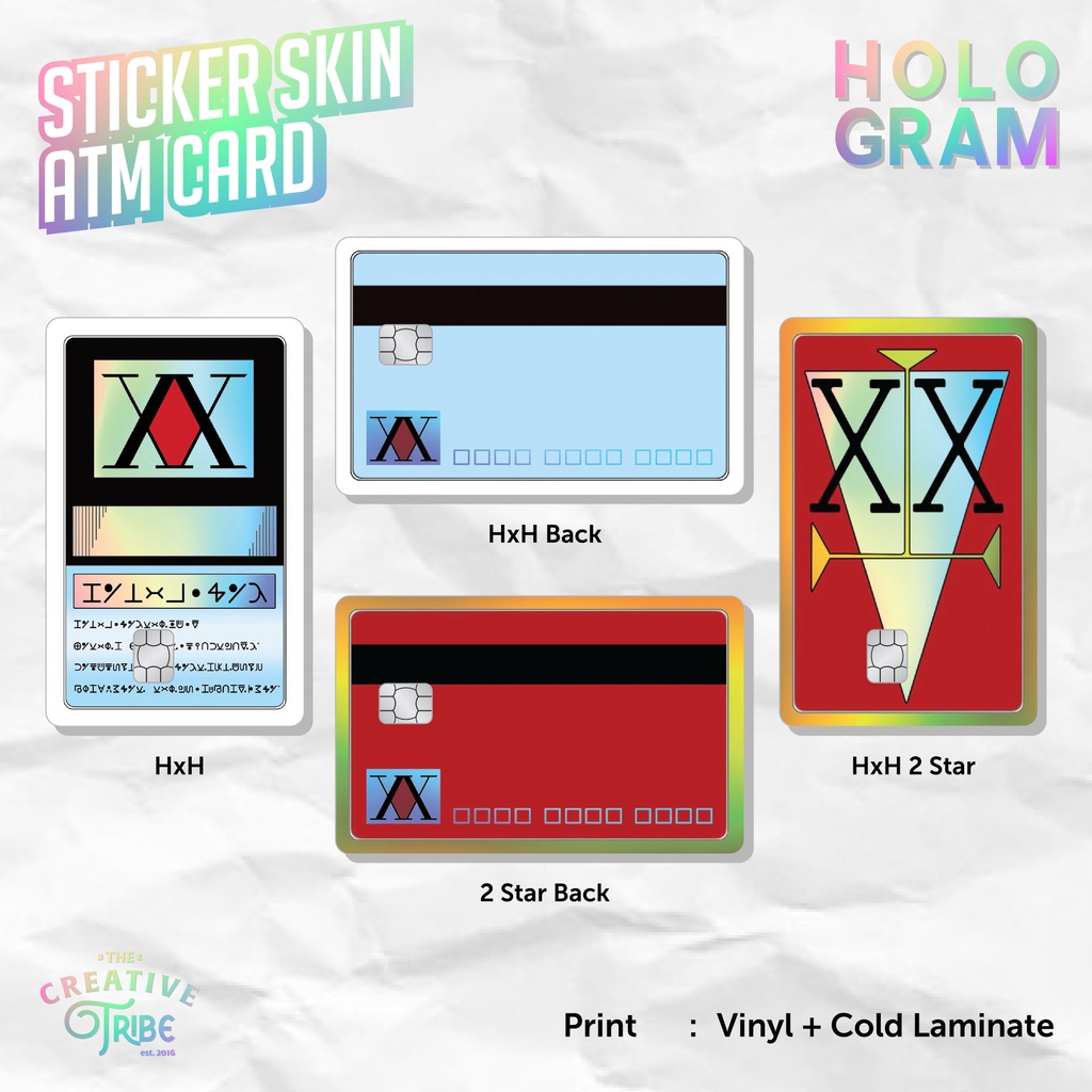 

Hunter License - Sticker Skin Card HOLOGRAM - Vinyl ATM Debit Credit Emoney Flazz Stiker HxH Hunter x Hunter
