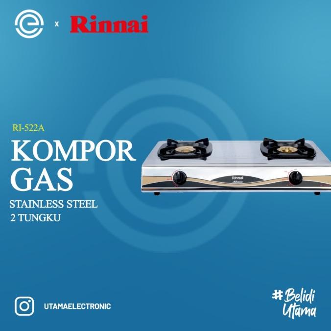 Rinnai Kompor Gas Stainless 2 Tungku Ri-522A