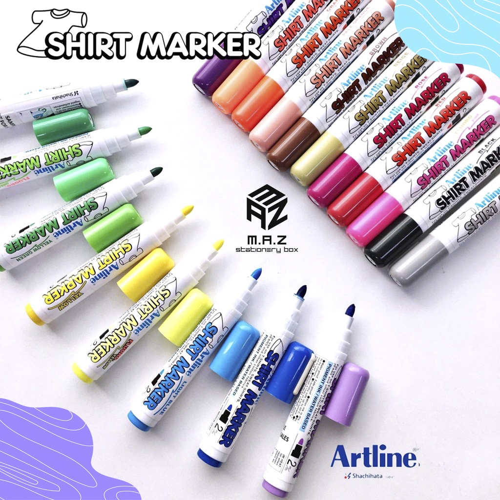 

Spidol Mewarnai Kain / Spidol Tshirt Kaos Baju 2.0 MM / Artline Shirt Marker EKT-2