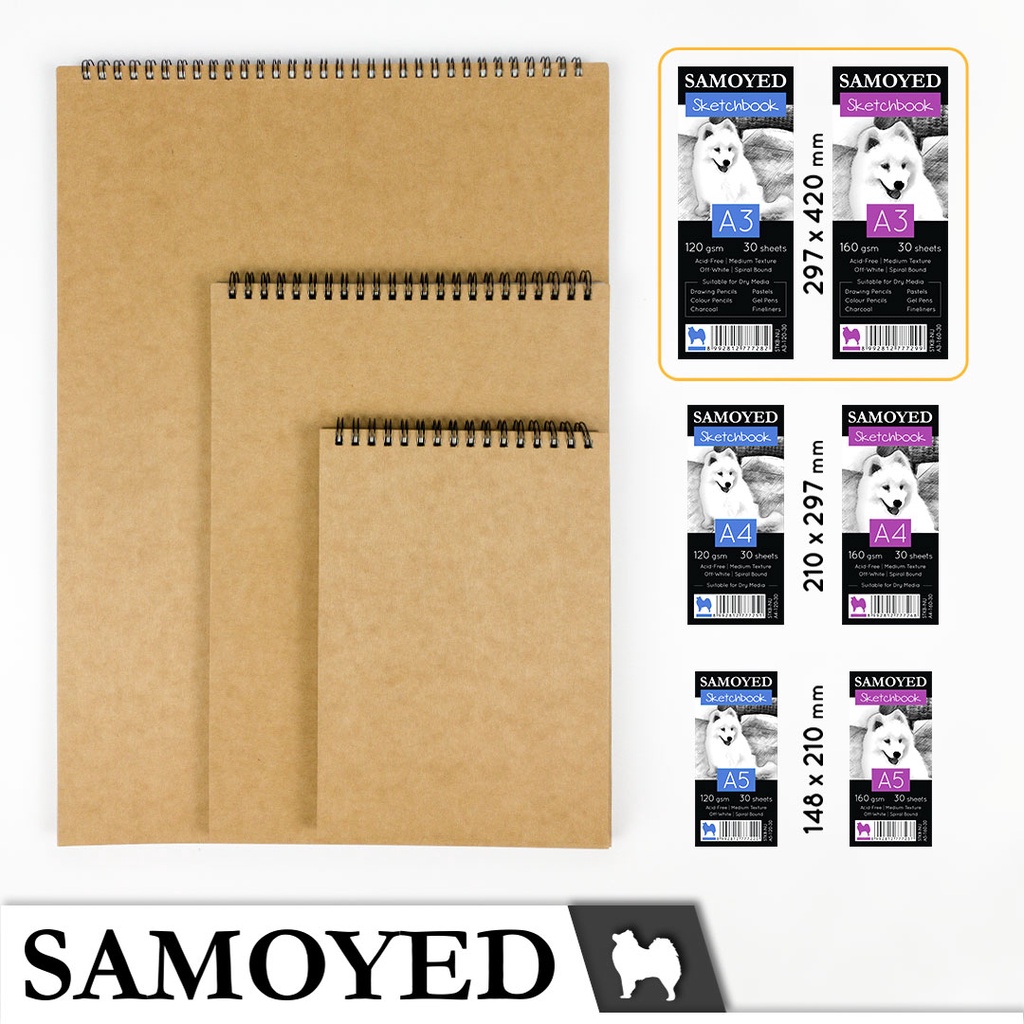

Buku Gambar / Sketsa / Drawing / Sketch Book / Pad / Sketchbook / Sketchpad A3 120 / 160 gsm Samoyed