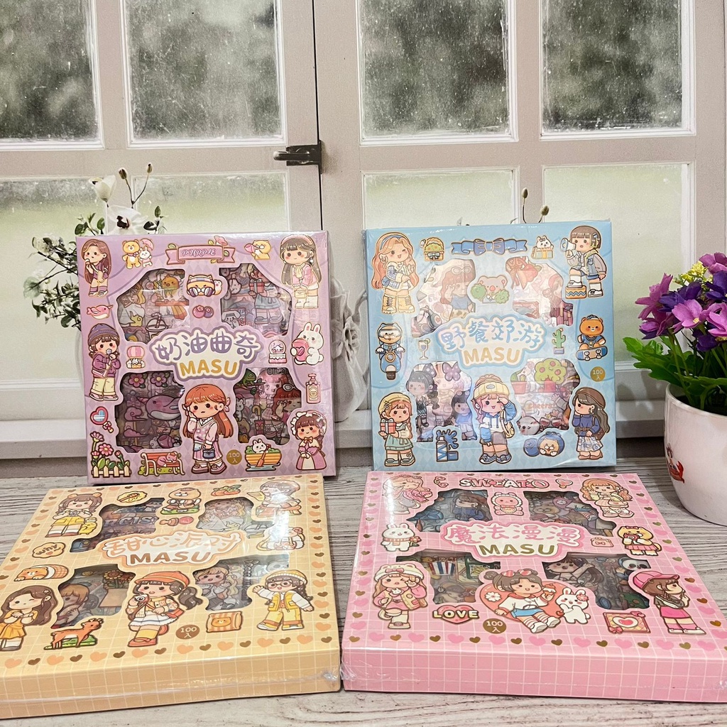 

PAKET BOX STICKER SENMU V3 ISI 100 LEMBAR MODEL LITTLE GIRL IMUT LUCU READY 3 WARNA