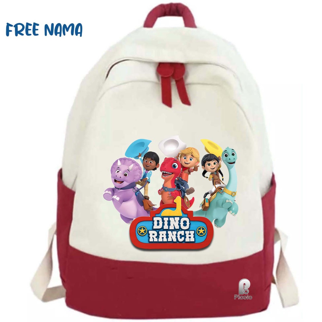 TAS RANSEL BACKPACK ANAK SEKOLAH MOTIF KARTUN DINO RANCH UNISEX (FREE NAMA)