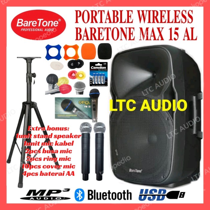 Terlaris Portable Wireless Baretone Max 15 Al 15 Inch/Baretone Max15Al Original