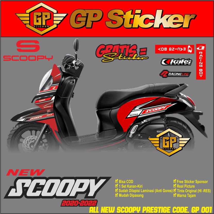 Striping Scoopy 2020 2021 2022 Stiker Honda Semi Sticker List Stripping Scoopy Prestige Semi -GP 001