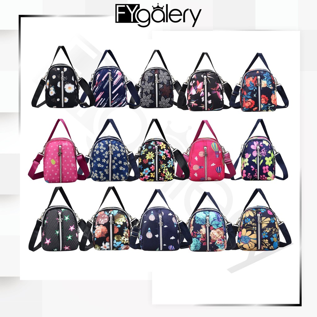 FYGALERY FYG1213 Tas Selempang Wanita Motif Slempang Mini Bahan Oxford Murah Fashion Bag