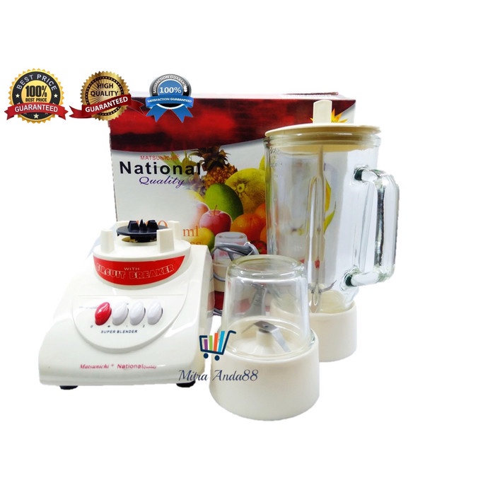 Blender National Kaca Matsunichi 3 IN 1 Kapasitas 1 Liter ORIGINAL