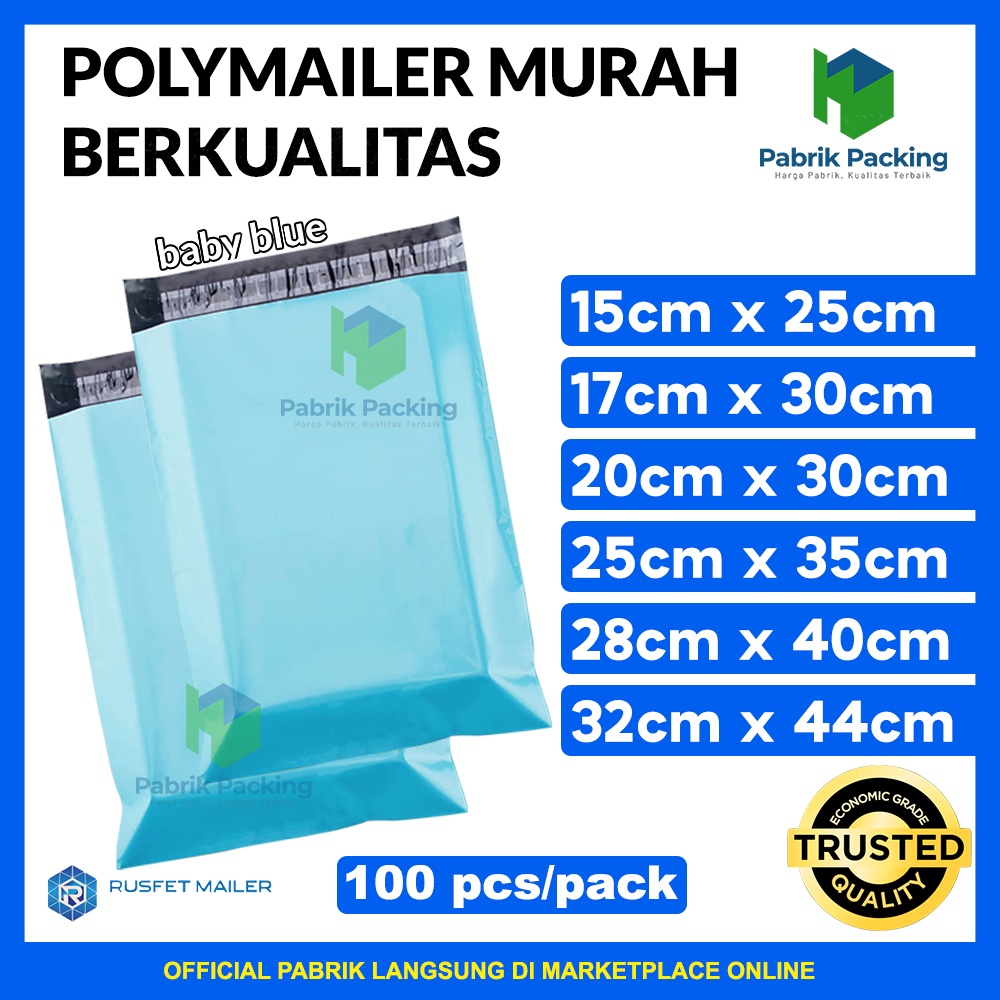 

Polymailer Ekonomis / Plastik Packing Online Shop Baby Blue Murah Pack