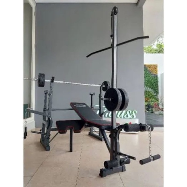 Bench Press pull up 40 kg beban set banch press papan