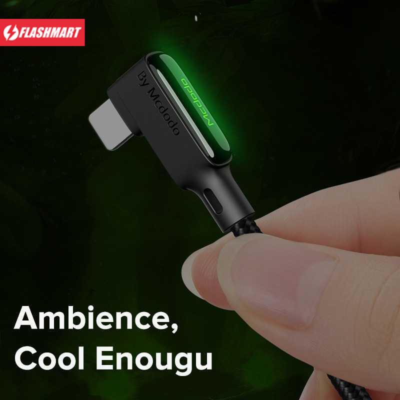 Flashmart Kabel Charger USB USB Type C Braided L Shape 3A 1.8 Meter - CA-7521