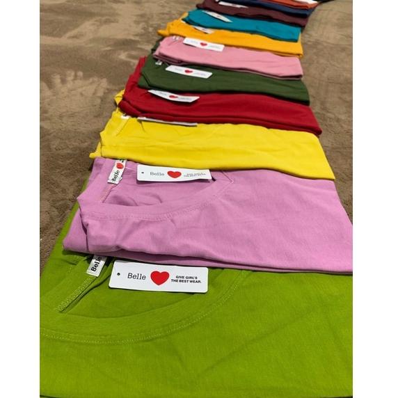 RECOMENDED Kaos polos belle ori 100% lengan panjang V neck uk L XL XXL