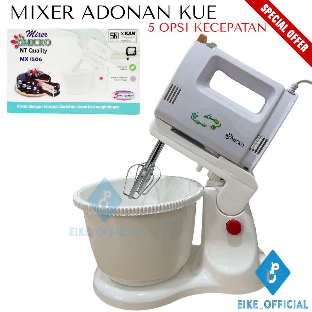 [EIKE] MIXER ADONAN KUE OMICKO 2 LITER / PENGADUK ADONAN KUE / STAND MIXER OMICKO / MIXER KUE 5 SPEED /  OMICKO MIXER PENGADUK ADONAN